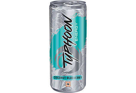 Typhoon Energydrink in der Geschmacksrichtung Coconut-Blueberry