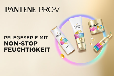 Pantene Pro‑V Pflegeserie für nonstop Feuchtigkeit mit vier Produkten