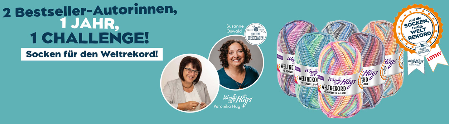 Banner Weltrekord Challenge - Socken Stricken für den Weltrekord
