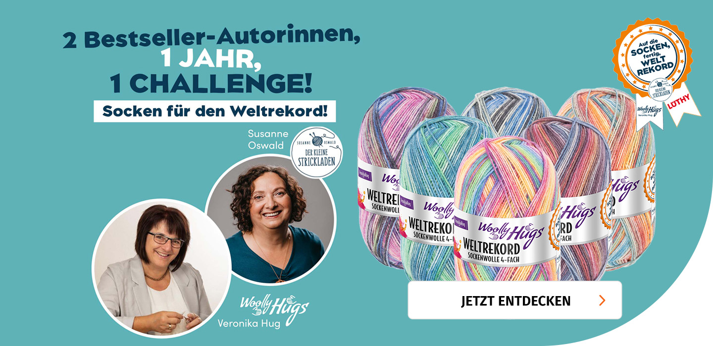 Banner Weltrekord Challenge - Socken Stricken für den Weltrekord