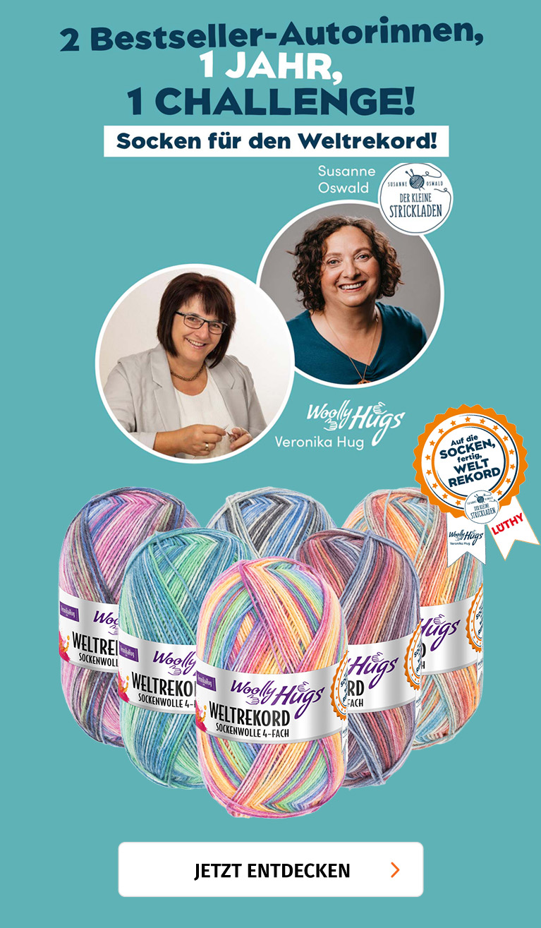 Banner Weltrekord Challenge - Socken Stricken für den Weltrekord