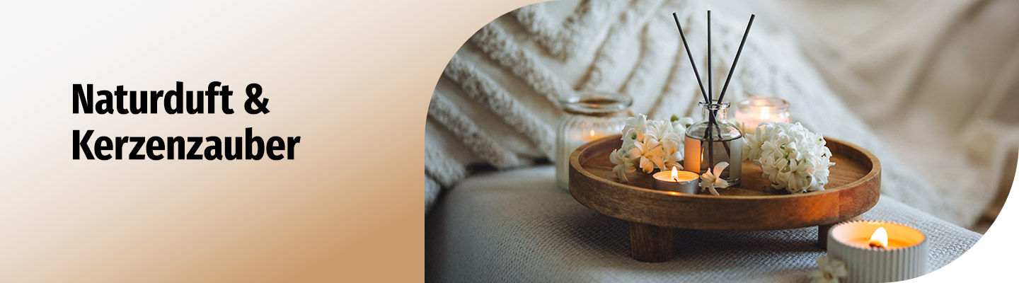 Kategoriebanner Müller Haushaltskatalog 2025 Naturduft & Kerzenzauber