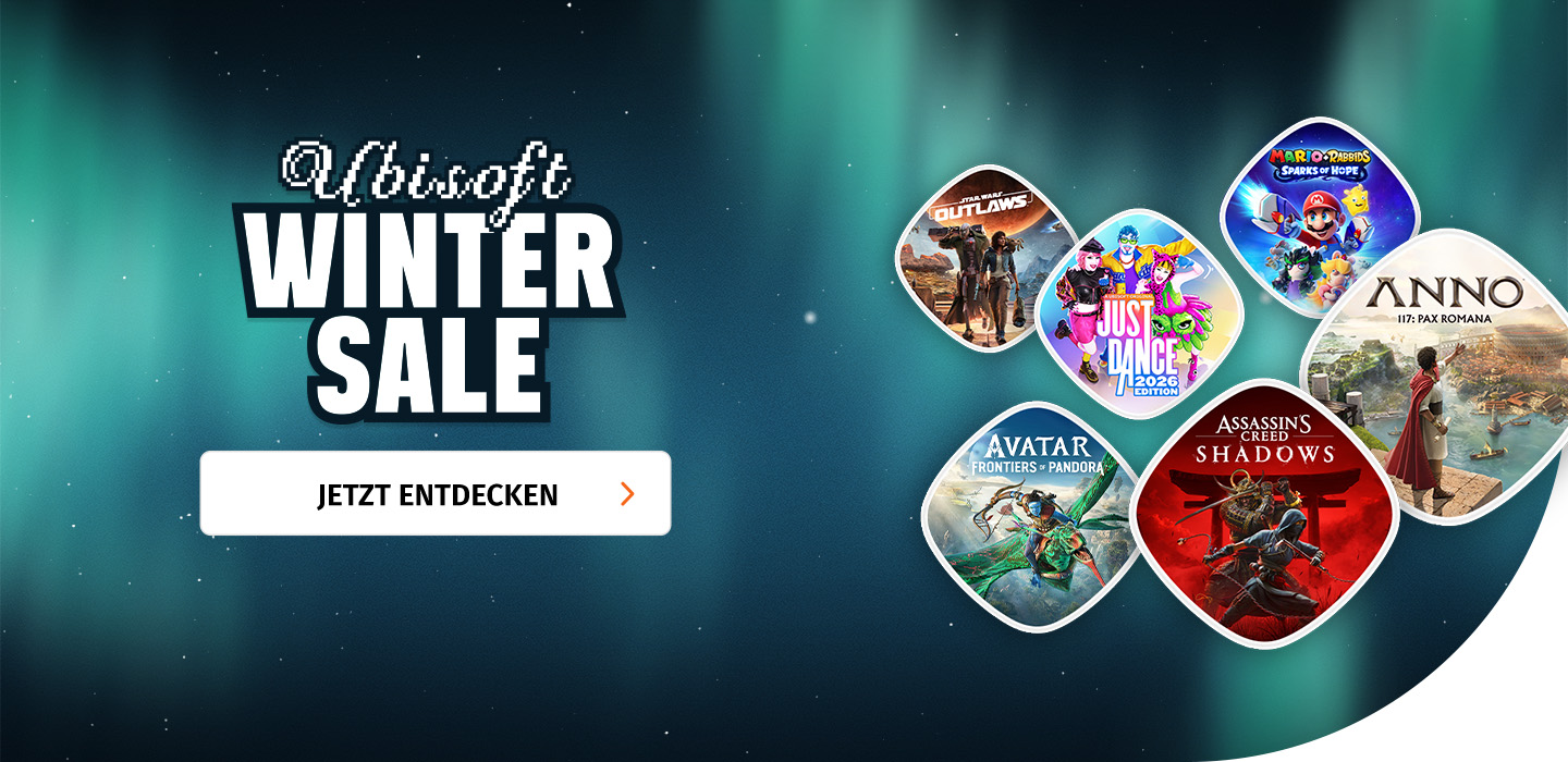 Banner mit Ubisoft Winter Sale jetzt entdecken