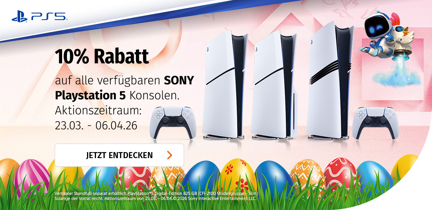 Banner mit 10% Rabatt auf PlayStation 5 Konsolen