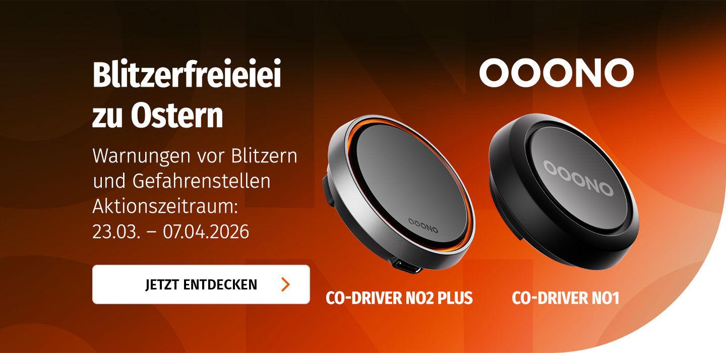 Banner mit OOONO Blitzerwarner