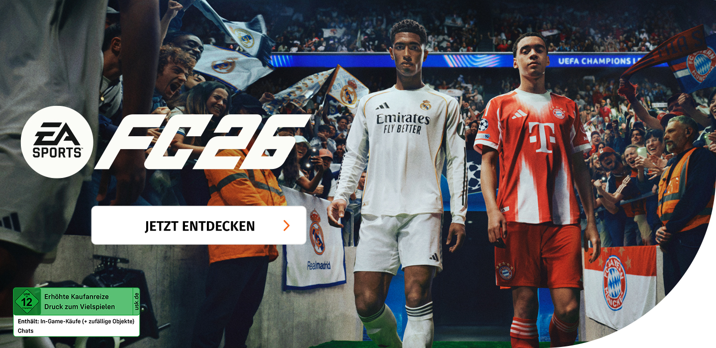 Banner mit EA Sports FC 26 Jude Bellingham und Jamals Musiala