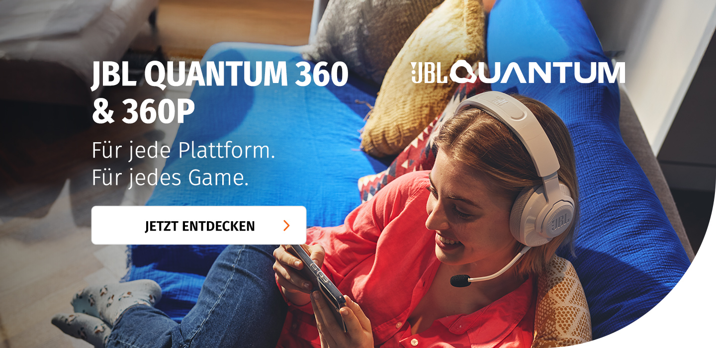 Banner mit JBL Quantum 360 und 360P