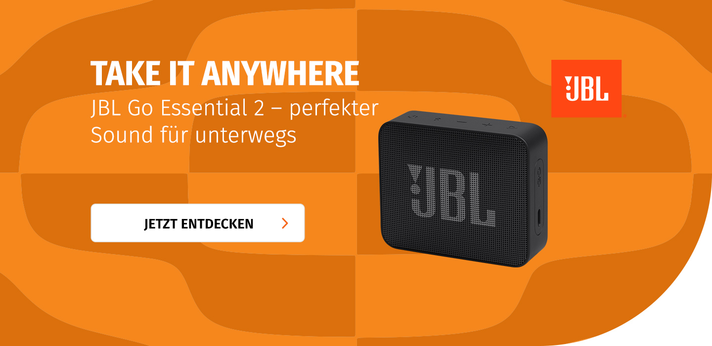 Banner mit JBL Go Essential 2 jetzt entdecken