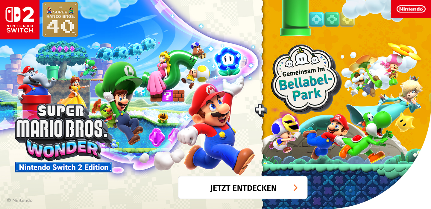 Banner mit Super Mario Bros Wonder für Nintendo Switch 2