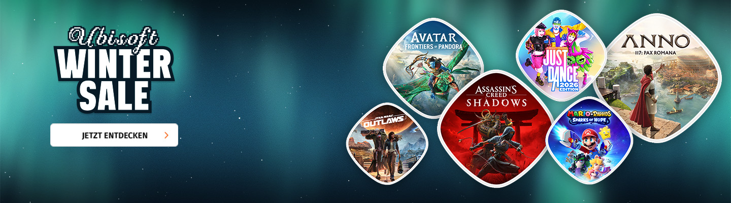 Banner mit Ubisoft Winter Sale jetzt entdecken