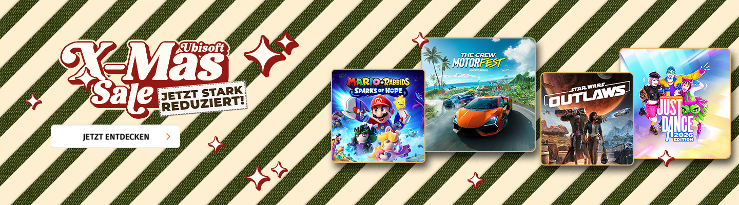 Banner mit Ubisoft X-Mas Sale jetzt entdecken