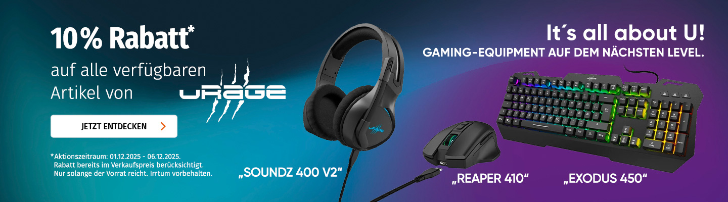 Banner mit 10 Prozent Rabatt auf URAGE Artikel