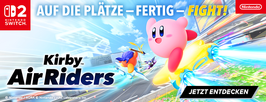 Banner mit Kirby Air Riders für Nintendo Switch 2