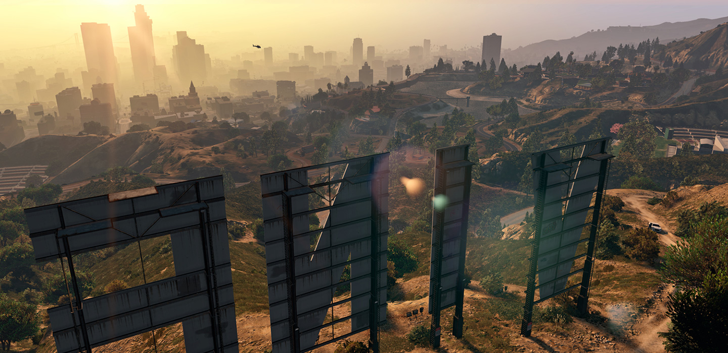 Banner mit Szene aus GTA 5 Skyline