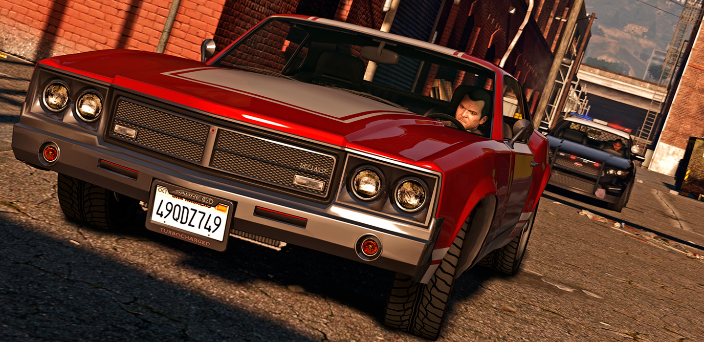 Banner mit Szene aus GTA 5 Auto