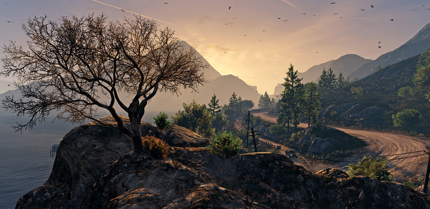 Banner mit Szene aus GTA 5 Landschaft
