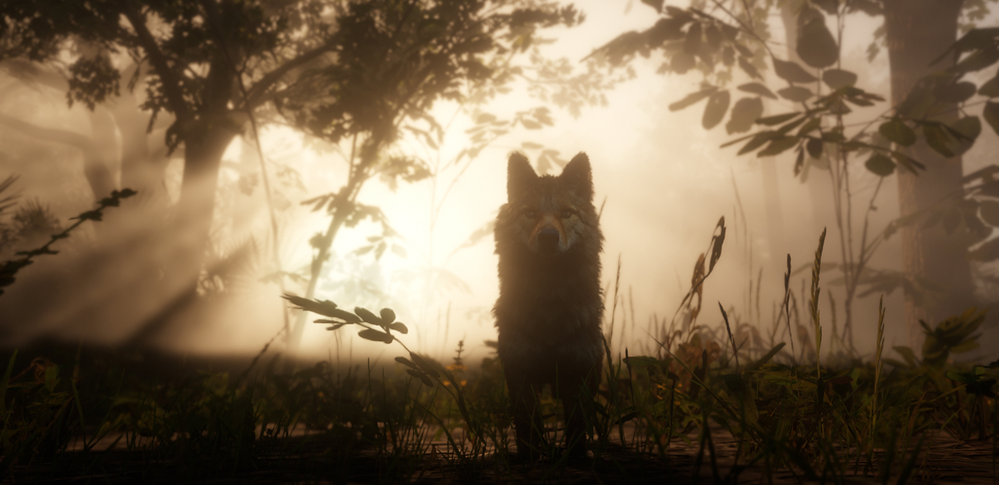 Bild mit Szene aus RDR2 Wolf