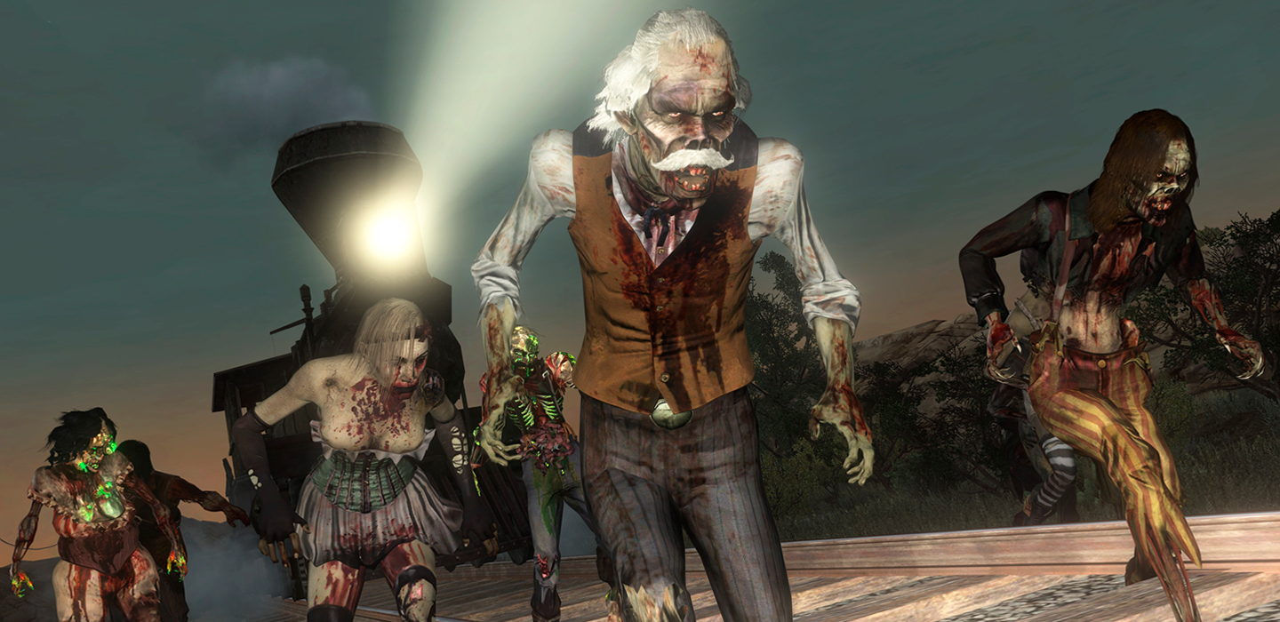 Bild mit Szene aus RDR mit Zombies