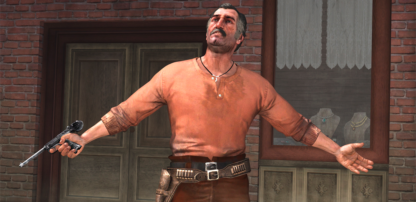 Bild mit Szene aus RDR Mann mit Waffe