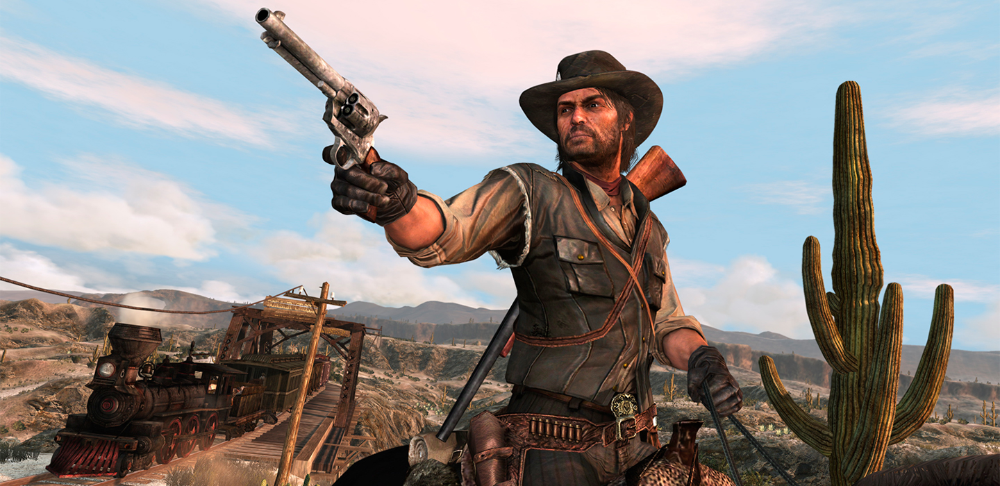 Bild mit Szene aus RDR Cowboy mit Waffe