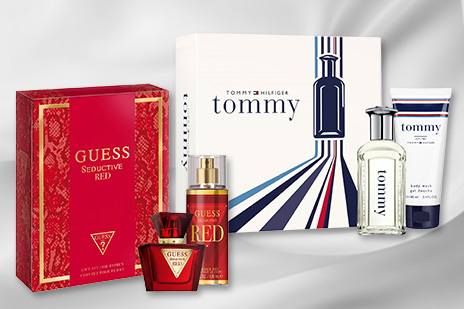 Duft-Geschenksets aus der Parfümerie, guess und tommy hilfiger