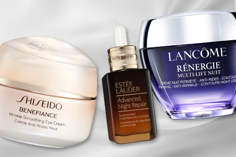 Pflegeprodukte von Shiseido, Estee Lauder und Lancome