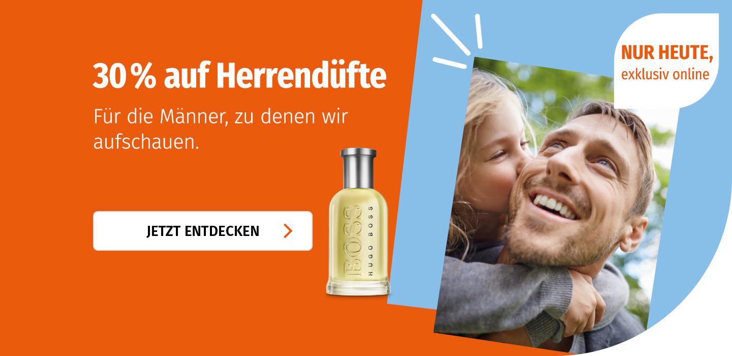 Werbebanner Vatertagsaktion auf Herrendüfte