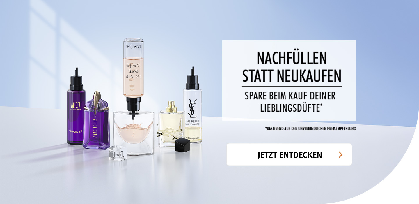 nachfuellbare Parfums von Mugler, YSL und Lancome
