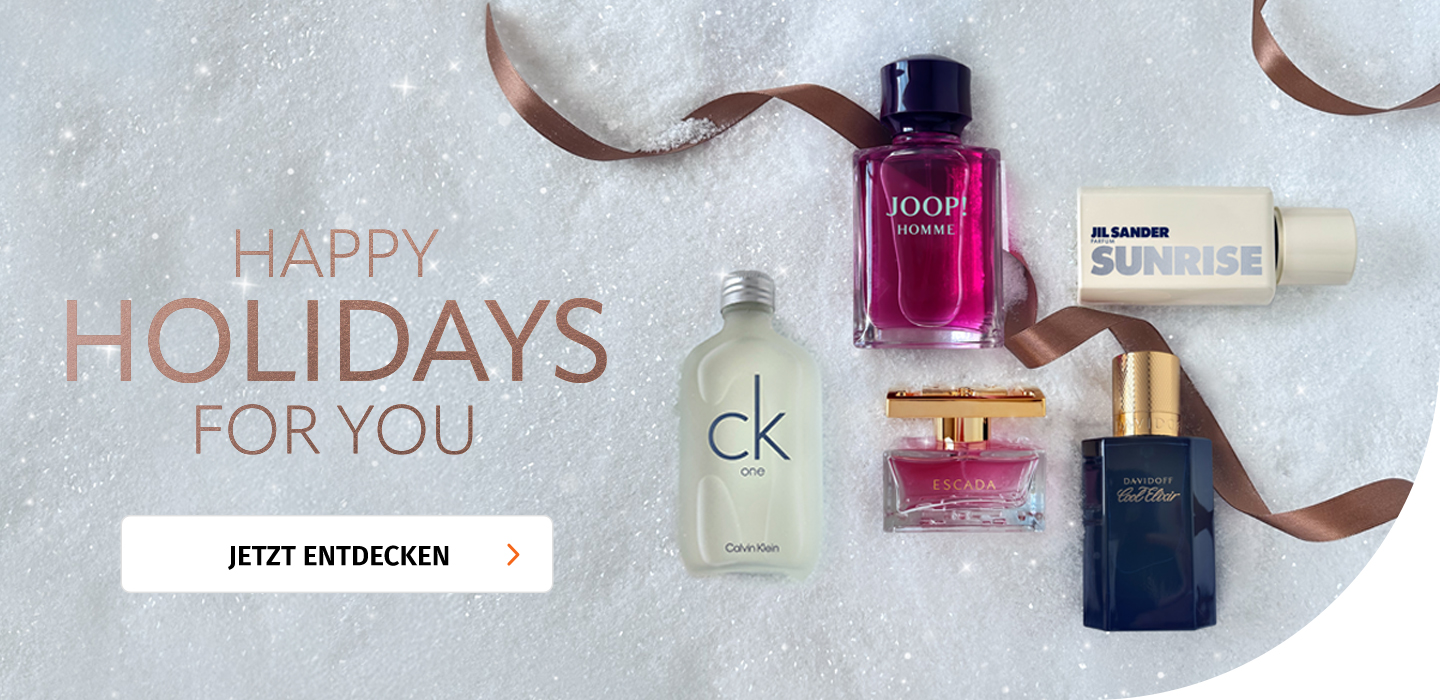 Parfums im Schnee: ck one, Joop Homme, Jil Sander Sunrise, Escada, DAVIDOFF Cool Elixir