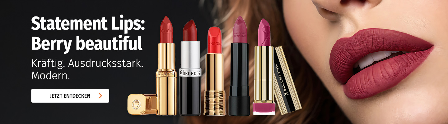 Statement-Lips: Lippenstifte in kräftigen, ausdrucksstarken und moderne Beerentöne