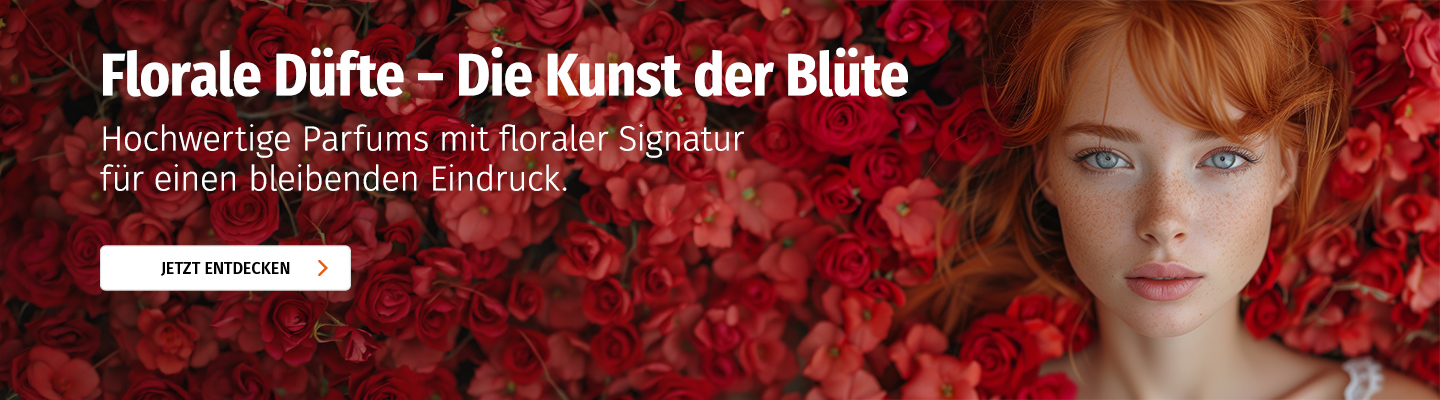 Florale Düfte Kombibanner. Frau in Blumen