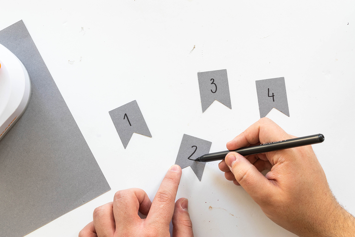 Bild bei dem Schilder durchnummeriert werden