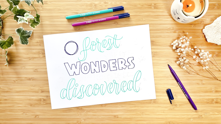 Handlettering mit Buntstiften