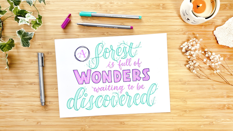 Handlettering mit Buntstiften