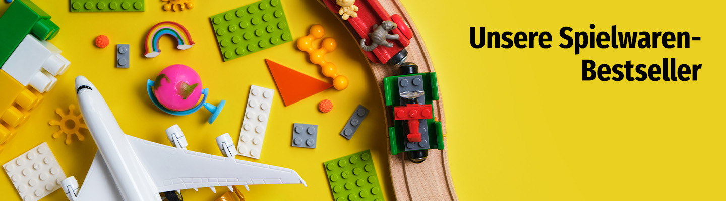 Spielzeug auf gelbem Hintergrund