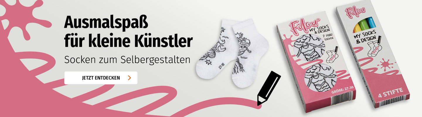 Banner Filou Ausmalsocken Meerjungfrau