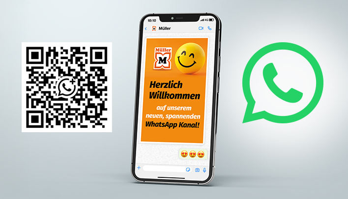 Keine Neuigkeiten mehr verpassen mit dem Müller WhatsApp Kanal