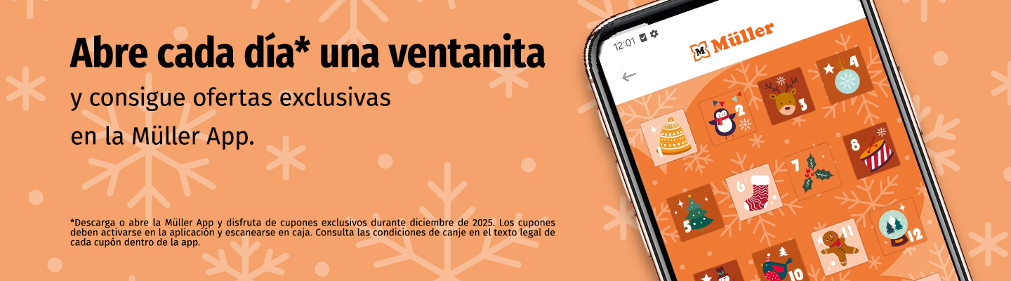 Abre cada día una ventanita y consigue ofertas exclusivas en la Müller App