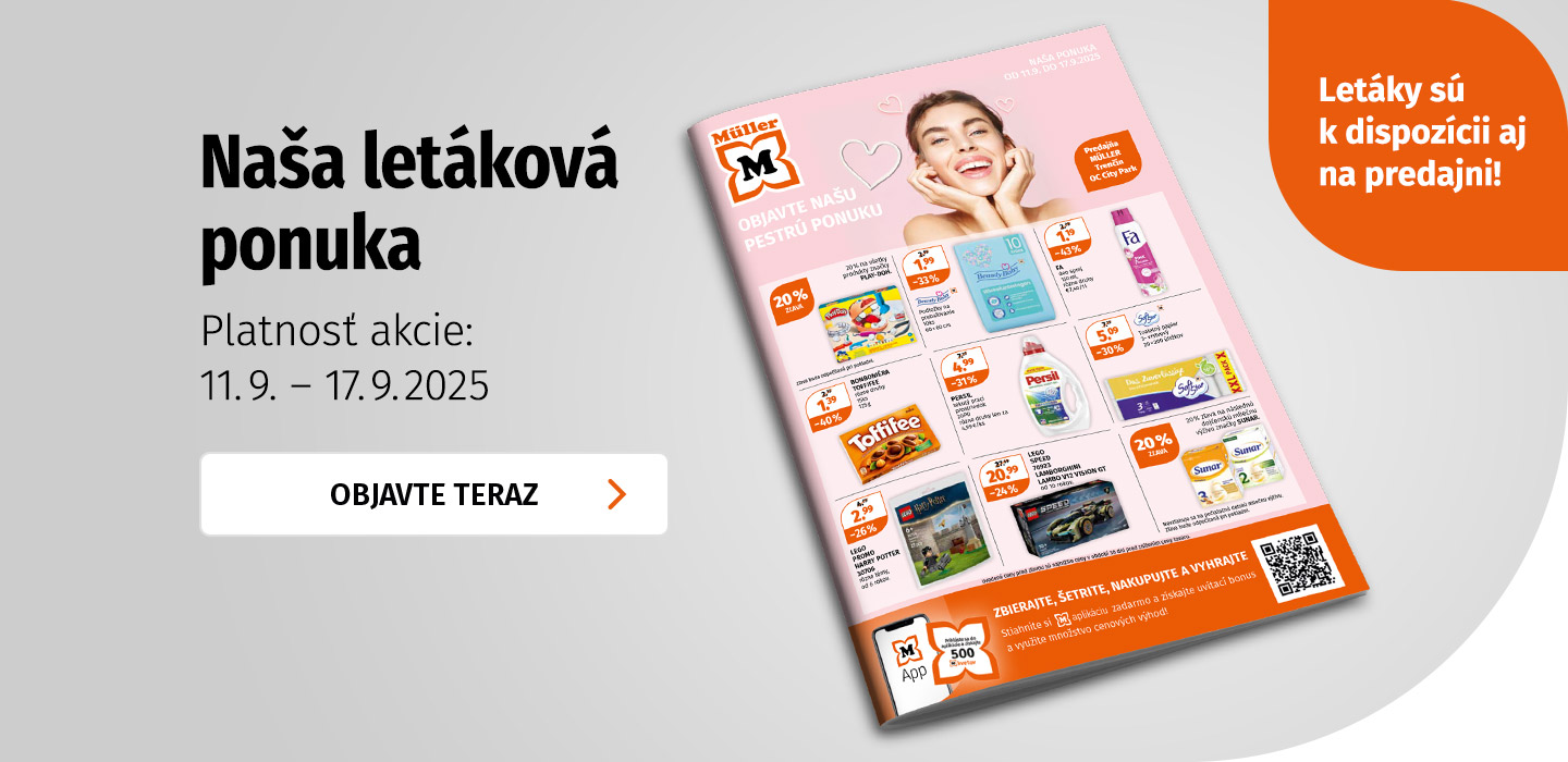Leták Müller - platnosť 11.9. - 17.9. 2025