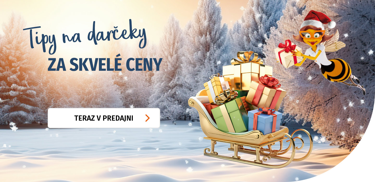 Tipy na darčeky za skvelé ceny od Müller -  včela pokladá vianočné darčeky na sane