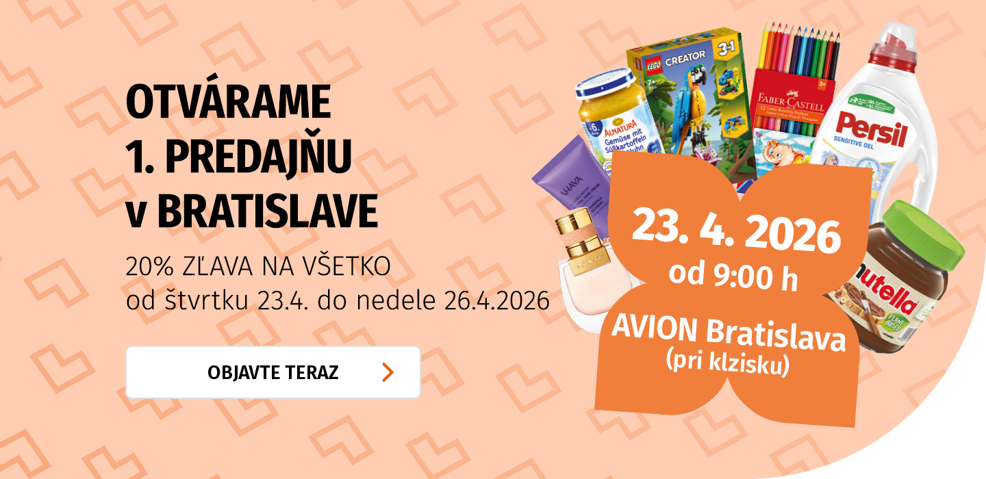 23.4.2026, o 9:00 hod. otvárame 1.predajňu Müller v Bratislave v Avione