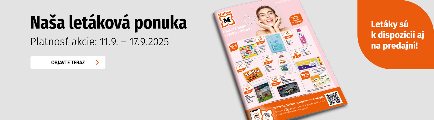 Leták Müller - platnosť 11.9. - 17.9. 2025