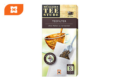 Balenie papierových čajových filtrov Müllers Teestube veľkosti S