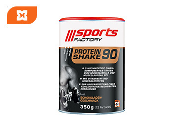Balenie proteínového prášku Sports Factory Protein Shake 90 s vysokým obsahom bielkovín.
