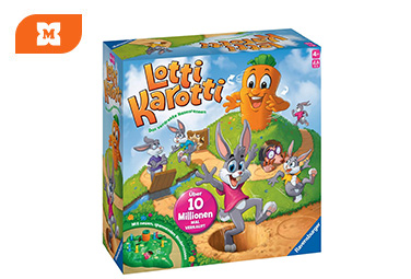 Krabica detskej hry Lotti Karotti so zajačikmi.