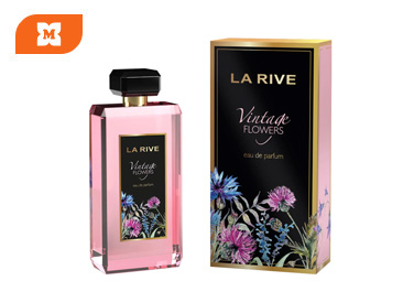Dámsky parfum LA RIVE Vintage Flowers s ružovým flakónom a kvetinovou krabičkou