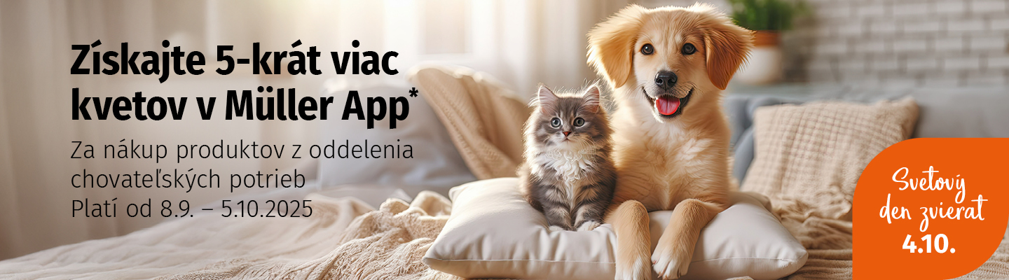 Akcia Svetový deň zvierat v Aplikácii Müller
