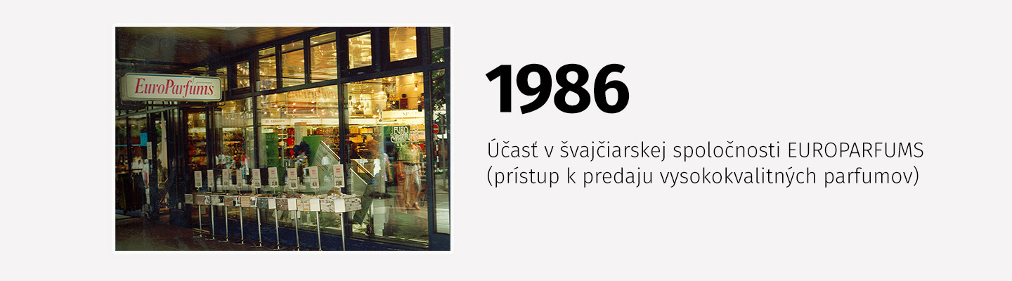 Prevádzka švajčiarskej spoločnosti  EuroParfums z roku 1986.