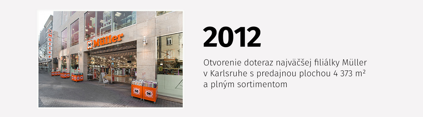 Najväčšia predajňa Müller v Karlsruhe otvorená v roku 2012 s predajnou plochou 4 373 m²