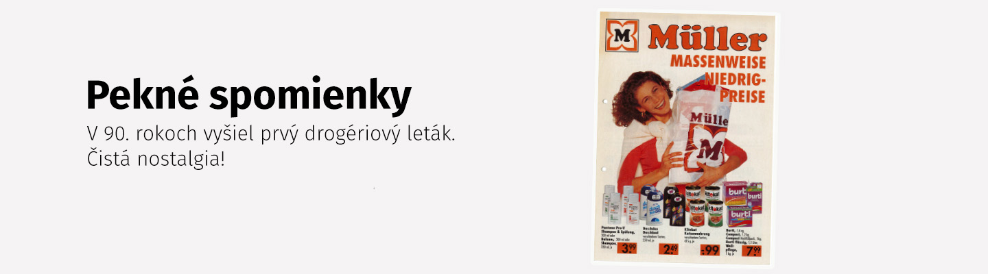 Historický prvý drogériový leták Müller z 90. rokov, čistá nostalgia